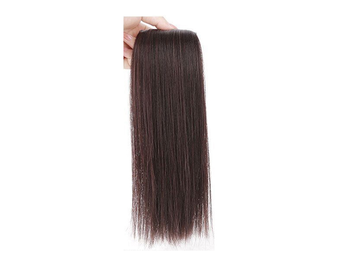 Parte De Cabelo Sintético Para Mulheres Meninas Aumento De Volume Fluffy Clip On Peruca Castanho Claro 30cm Para Festas Aniversário