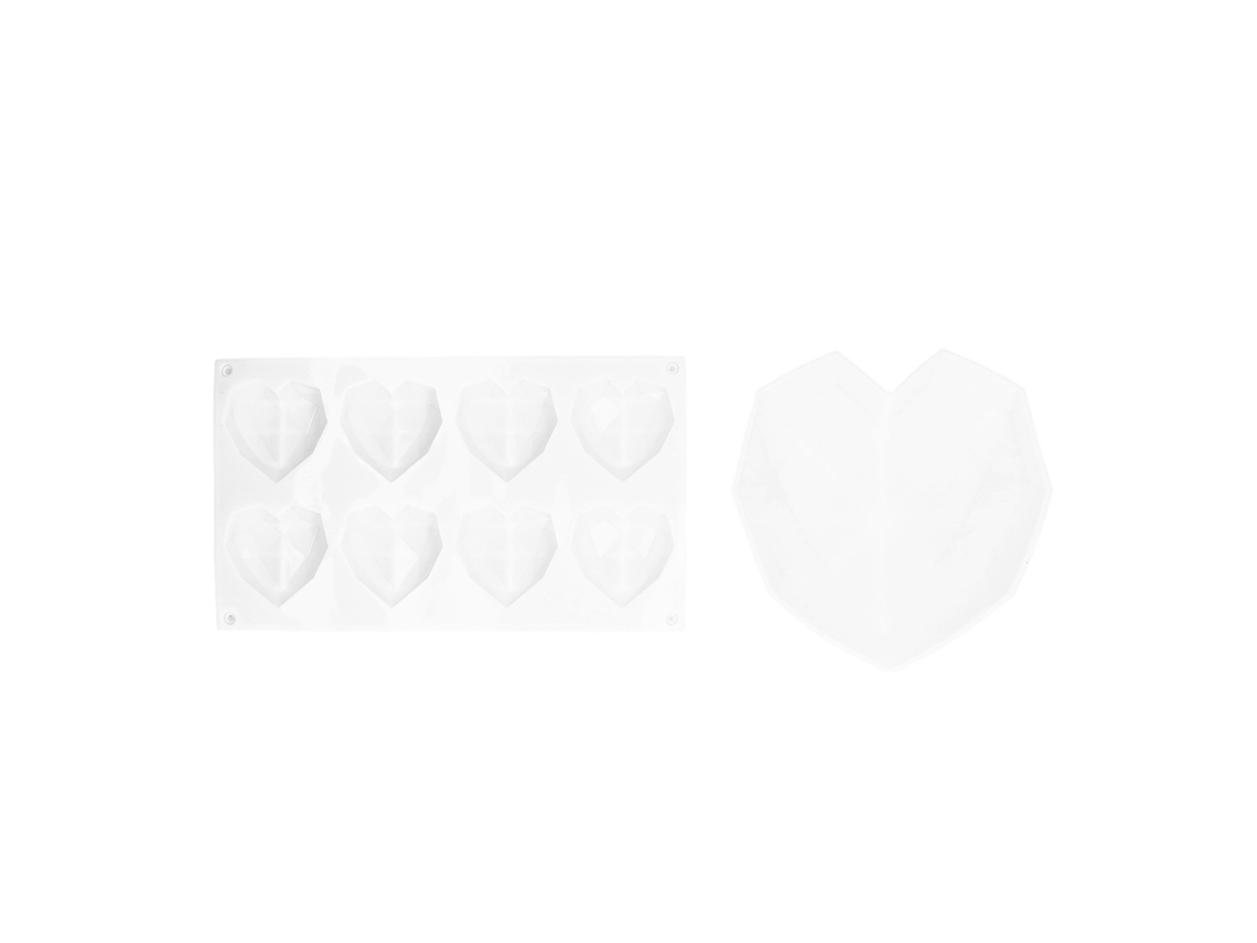 Molde De Silicona Comestible Corazón 2 Piezas Para Hornear Chocolate Fondant Bodas Diy