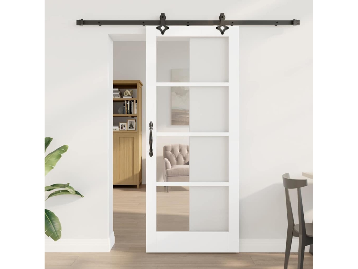 Vidaxl Porta Deslizante Orkdal 83 X 202 Cm Branco E Preto