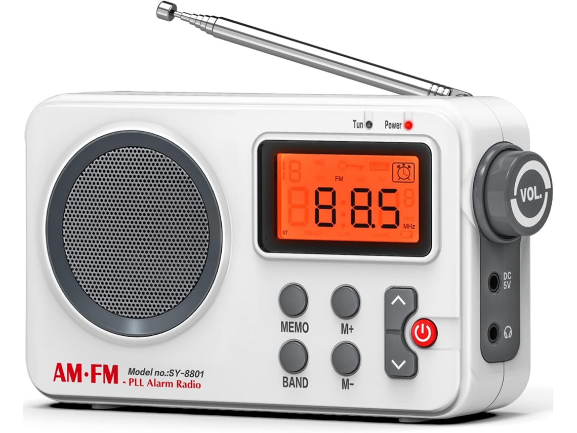 Rádio Fm Alimentado Por Bateria, Rádio World Receiver Com Grande Tela/função De Timer/relógio De Alarme, Rádio Transistor Suporta Rádi