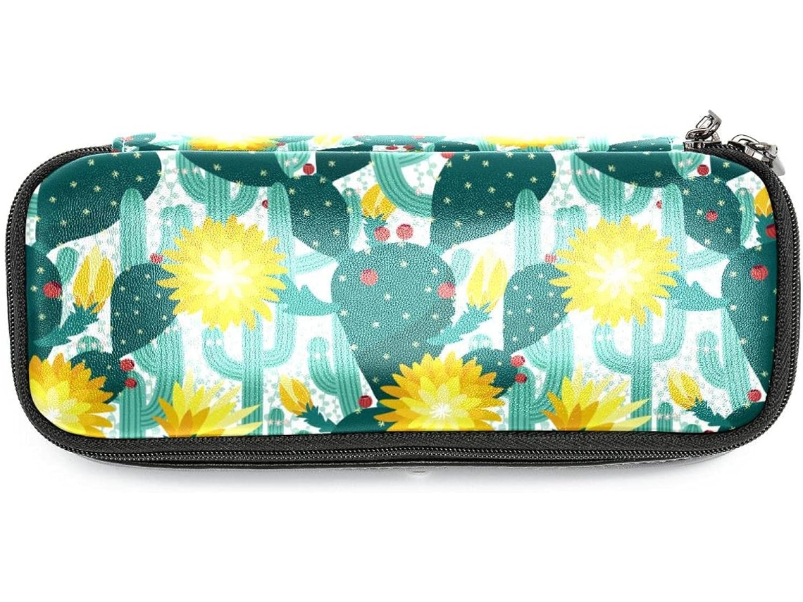 Estojo grande com estampa floral, organizador para lápis e canetinhas, ideal para escola, escrivaninha, adultos, meninas e adultos.
