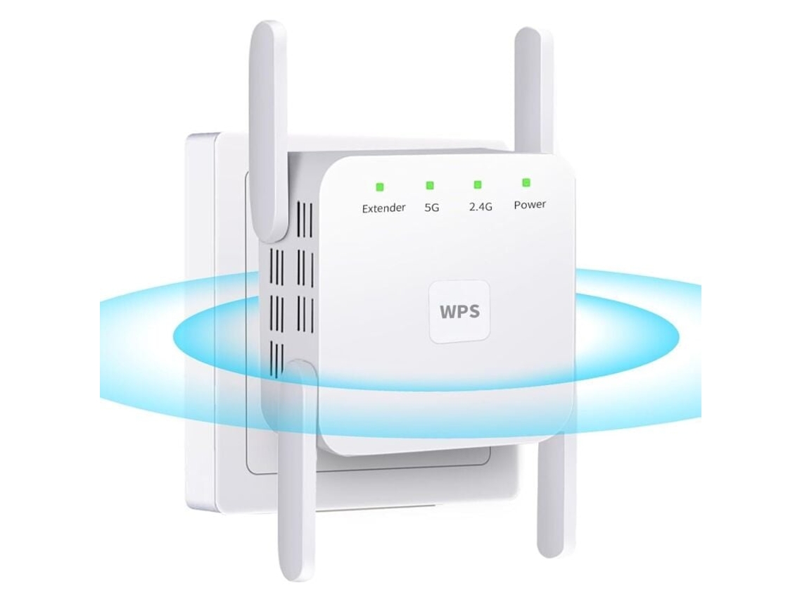 Repetidor e amplificador WiFi de 1200 Mbps para residências e áreas externas, banda dupla de 2,4 GHz com porta Ethernet, capa Slowmoose