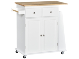 Carrinho de cozinha porta temperos 3 níveis com 4 rodas 89x45x89cm branco MARCA