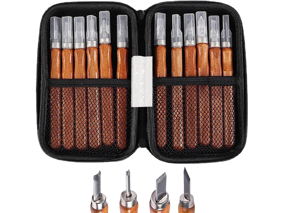 Kit Para Entalhe Em Madeira Com Formões De Aço Carbono |