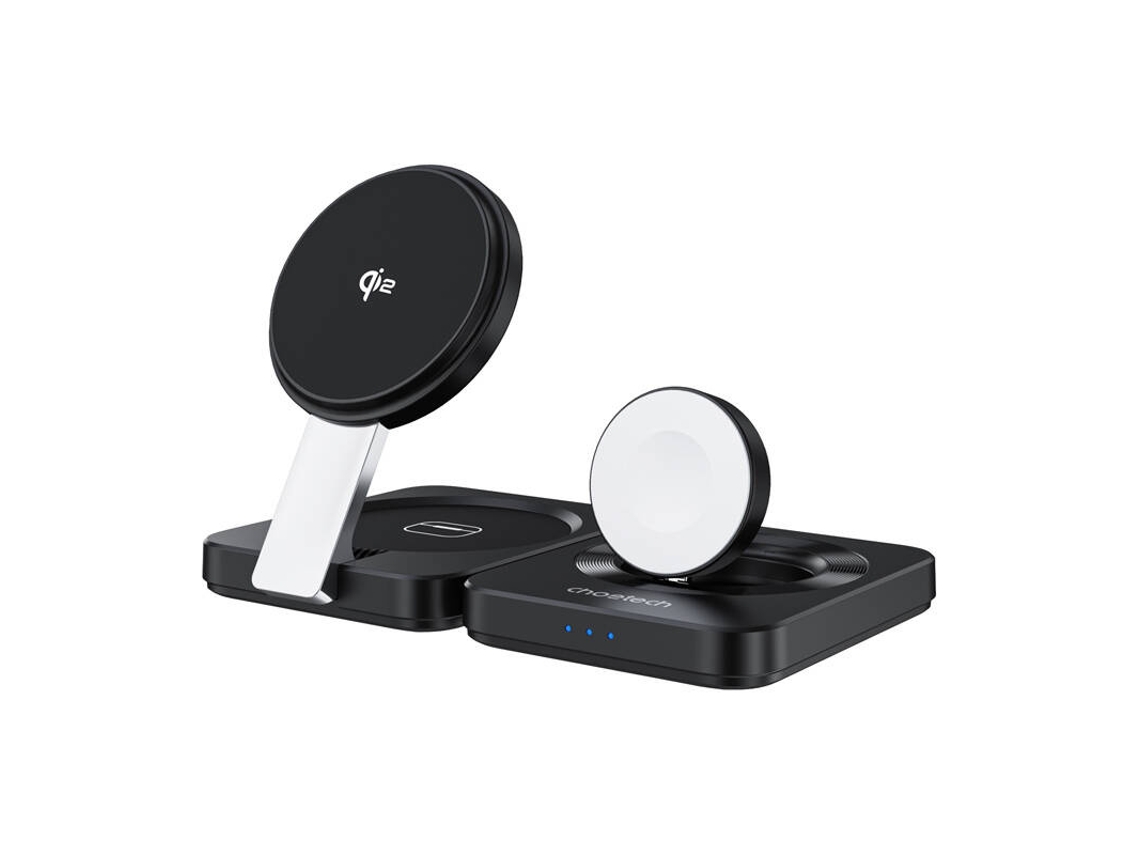 Carregador Magnético Choetech 3 Em 1 Para Iphone 12, 13, 14 E 15 Compactos Magsafe