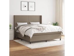 Vidaxl Cama Com Molas/colchão 180x200 Cm Tecido Castanho-acinzentado