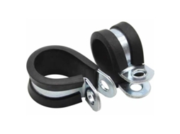 Abraçadeiras Tipo P Com Inserto De Borracha, Opções: Ø 50mm/ Largura Da Banda 15mm, Pacote Com 4 Unidades
