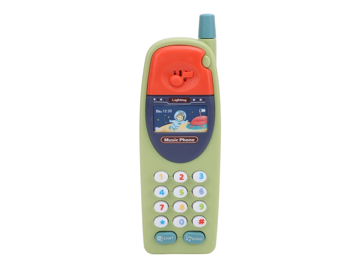 Telefone de brinquedo ATS para bebês e crianças pequenas, celular educativo com música, plástico verde, brinquedo divertido e educativo