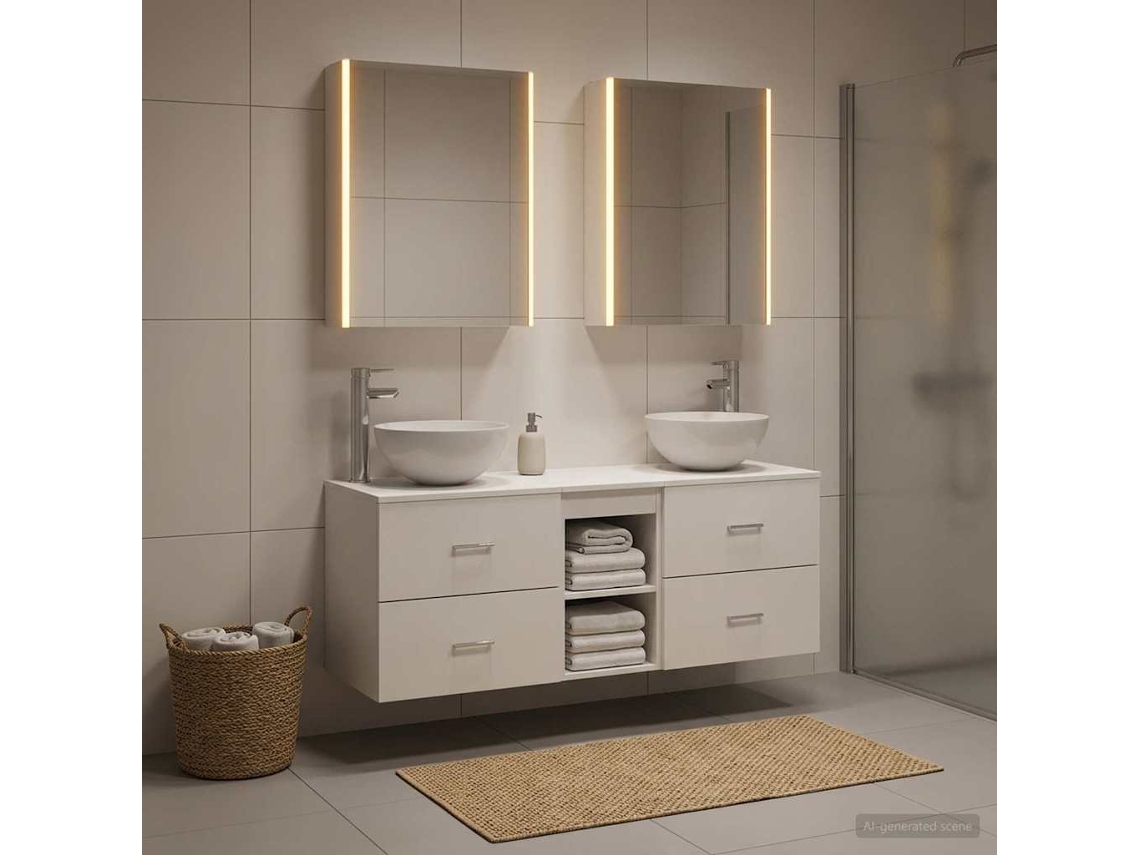Vidaxl Conjunto De Móveis Para Banheiro 5 Pcs Branco