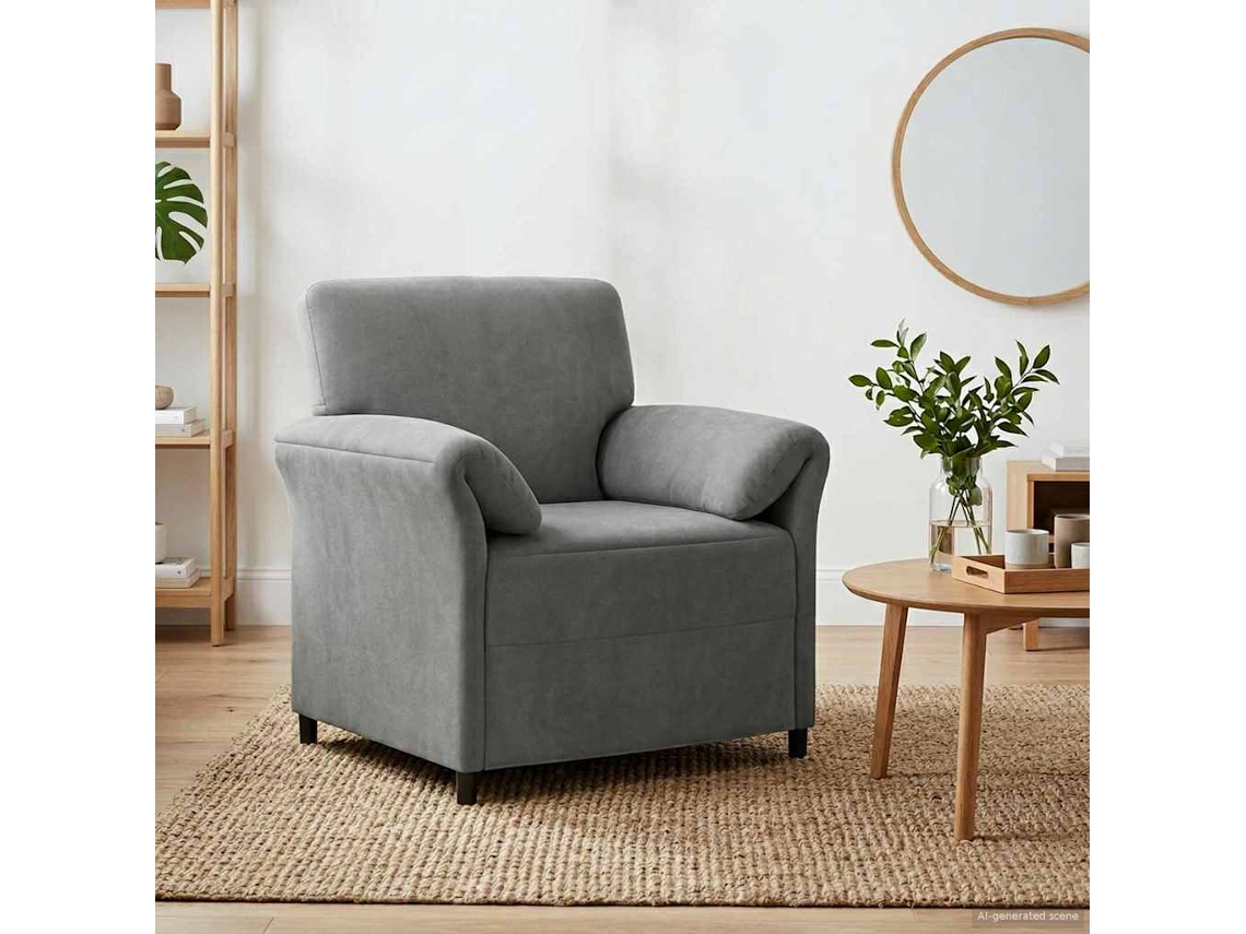 Vidaxl Sofá De 1 Lugar Cinzento-escuro 88 X 83 X 95 Cm Veludo