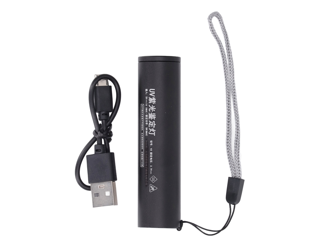 Lanterna UV 365nm Mini Recarregável para Detecção de Dinheiro Falso e Urina S/MARCA