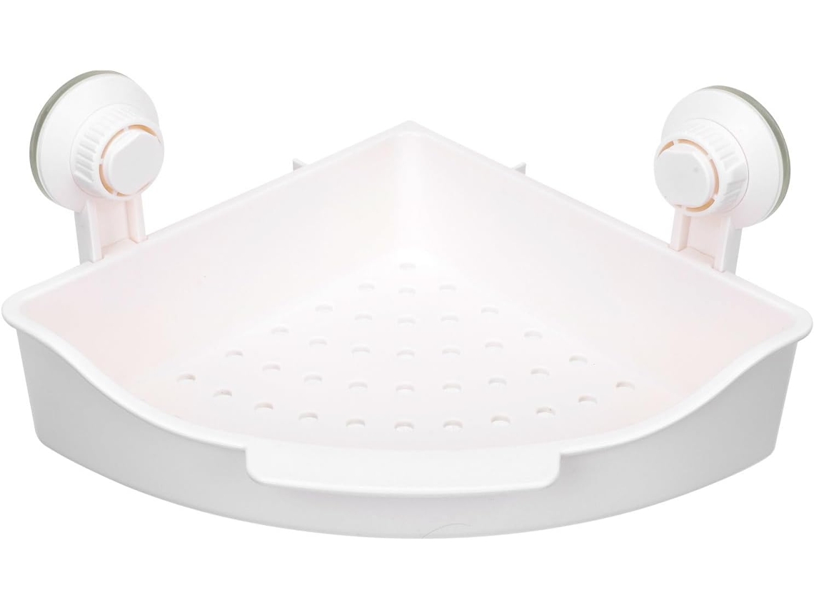 Prateleira Zerodeko De Canto Com Alta Capacidade Carga, Branca E Com Estrutura De Plástico, Ideal Para Banheiros E