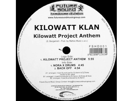 Vinil Kilowatt Project Anthem Future Sound Hardcore Division