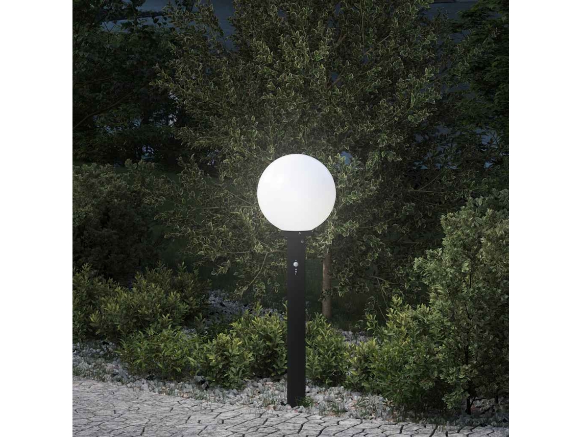 Vidaxl Luminária De Poste Com Sensor, 80 Cm, Preta, Ip44