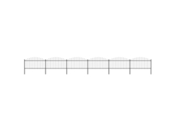 Vidaxl Cerca De Jardim Com Topo Em Forma De Lança Em Aço 1005x150 Cm, Preta