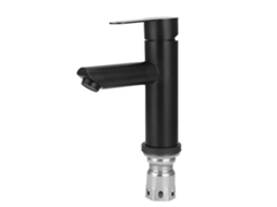 Torneira Misturadora S/MARCA, água quente e fria, aço inox, preta