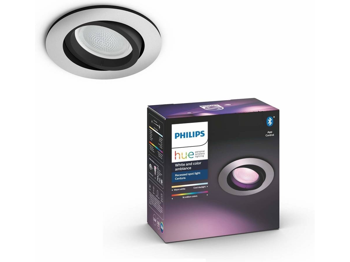 Foco PHILIPS Hue Encastrável Cinza Centura PHILIPS