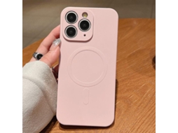 Capa Magsafe Para Iphone 11 Pro - Silicone Líquido Com Cor Sólida | Magnética - Rosa