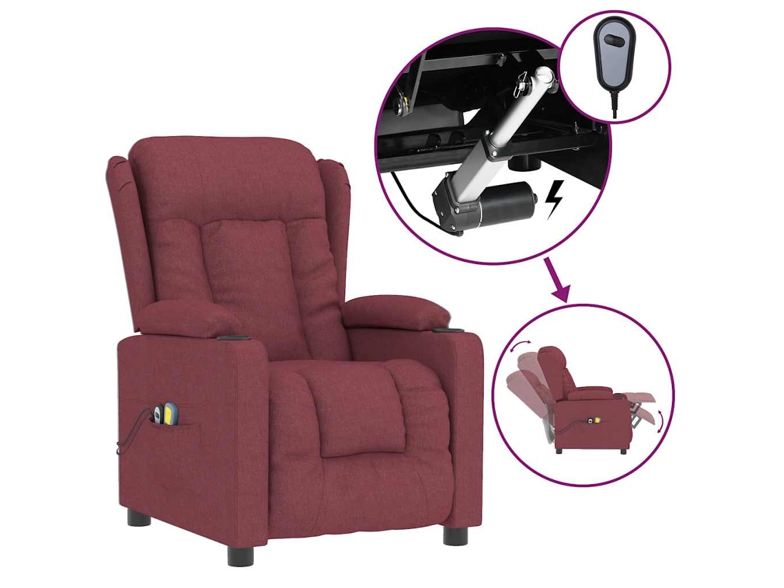 Electric Massage Chair, Electric Massage Chairs Vidaxl Vermelho Tecido
