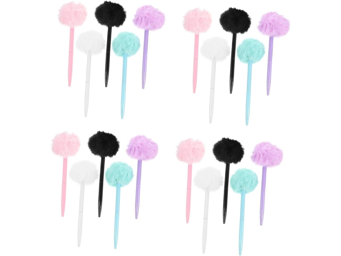 Conjunto De 20 Canetas Esferográficas Pelúcia Nuobesty Com Materiais