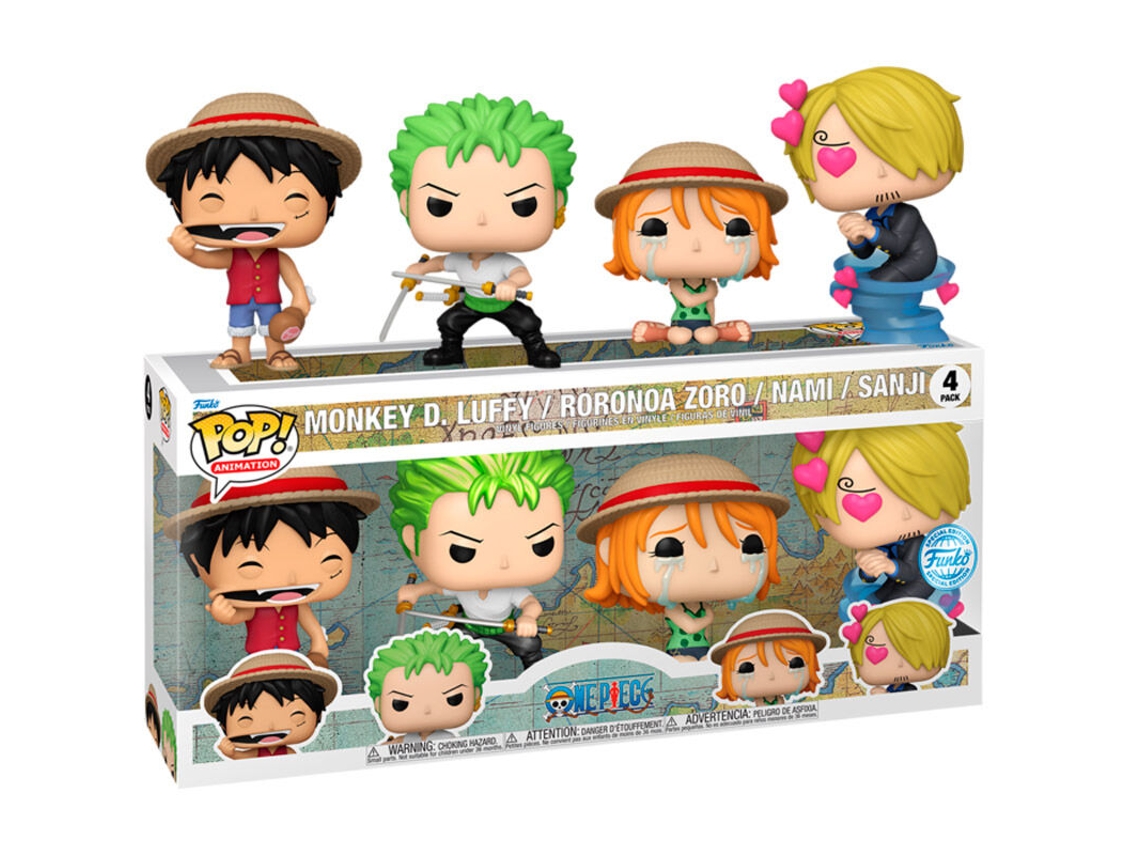 Pop Pack 4 bonecos One Piece Funko exclusivo