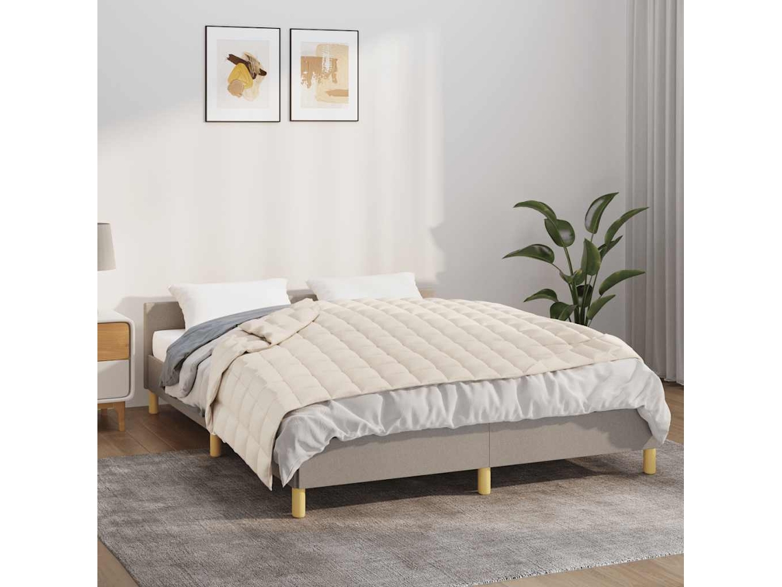 Vidaxl Manta Pesada 11 Kg 150x200 Cm Tecido Creme-claro