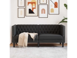 Vidaxl Sofá Preto 174 X 74,5 X 70,5 Cm Pvc