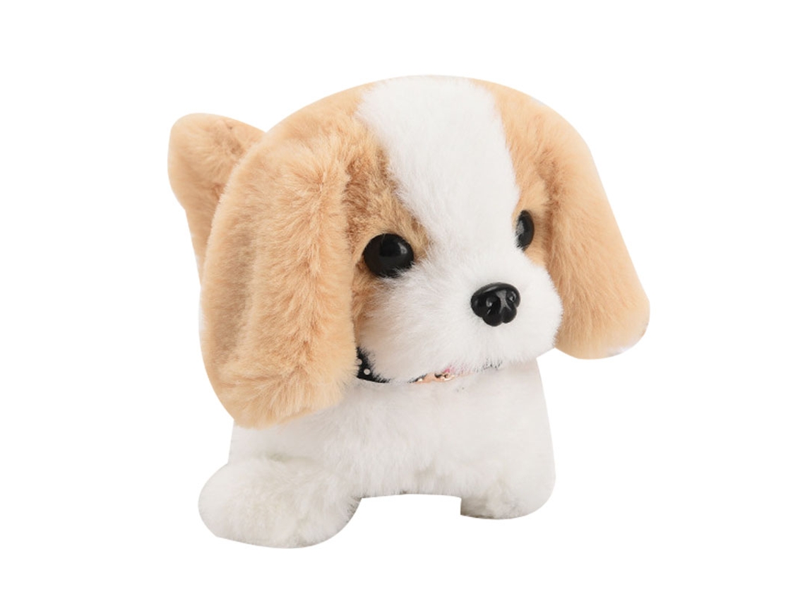 Ats perro de Peluche Eléctrico de Simulación Con Caminar, Cola Moviéndose Y Ladrido Beige San Bernardo 18x14.5x13.5cm