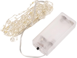 Cordão De Luzes Com 4 Contas Led Brancas Para Decoração, Design Em