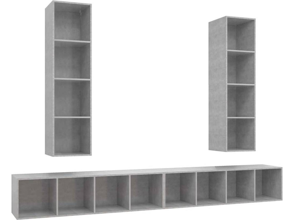 Tv Cabinet Set, Tv Cabinet Sets Vidaxl Cinzeto Madeira Processada (n/a)