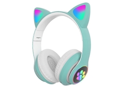 Fones De Ouvido Tws Com Microfone E Cancelamento De Ruído, Cores Arco Íris, Orelhas De Gato Ly Ebike