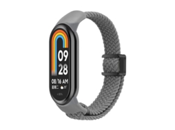 Bracelete para Xiaomi Smart Band 10/9/8 Nylon Trançado com Fivela Magnética Cinza XIAOMOYU