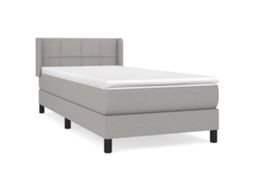 Cama com Molas/colchão 80x200 Cm Tecido Cinza claro MAISON EXCLUSIVE