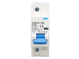 Disjuntor Miniatura Cc 1p 125a 250v Para Montagem Em Trilho Din Sistema Fotovoltaico Tob1z 125 C125