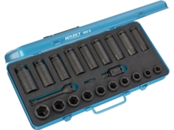 Conjunto de soquete de impacto HAZET 900S: quadrado oco 1/2 polegada 12 5 mm perfil de unidade hexagonal externo 13 - 27 número da ferramenta