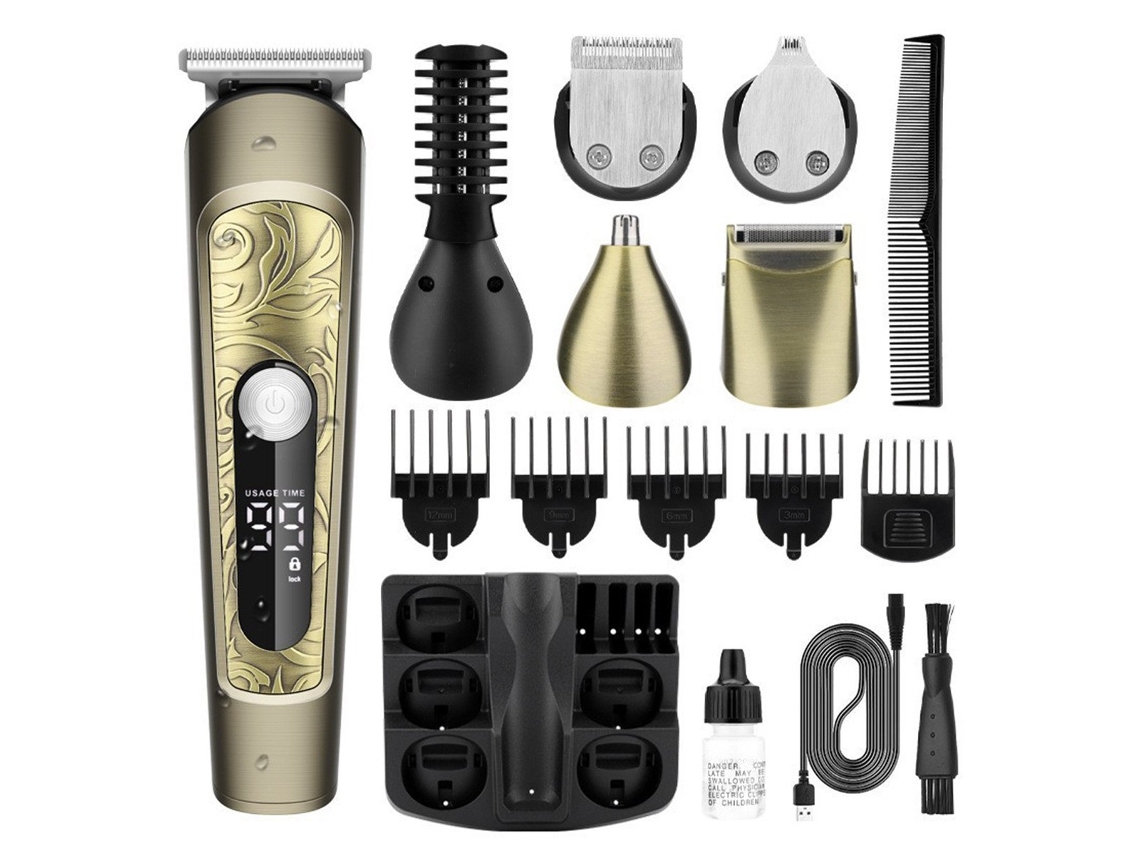 Aparador De Barba Multifuncional Com Ecrã Led Usb - Eifson