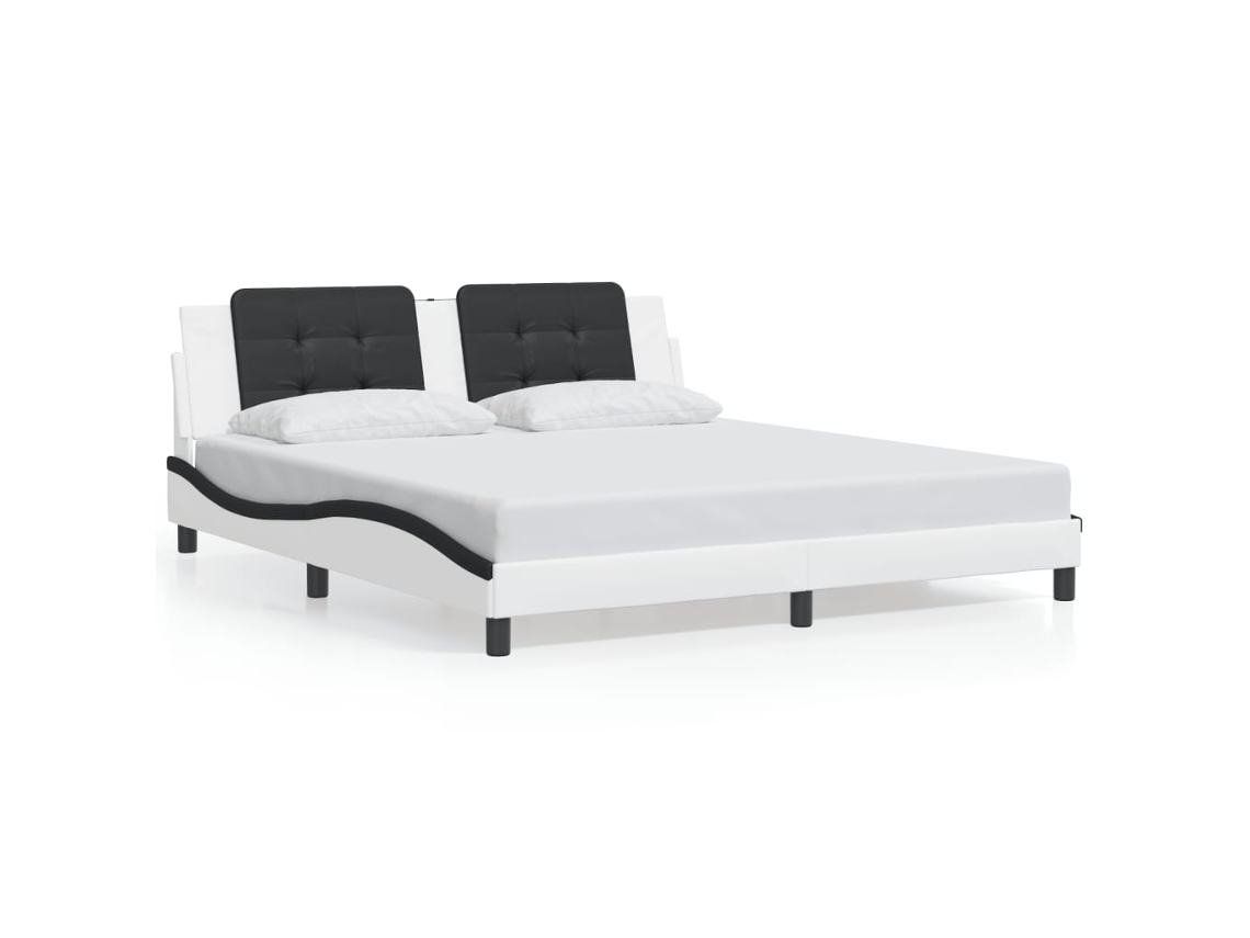 Bed Frame, Bed Frames Vidaxl Preto Couro Artificial (180 X 200 Cm)