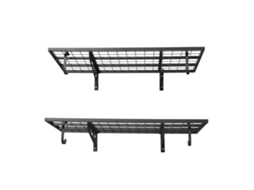 Prateleira de Parede Aço Resistente 610x1219 Mm Carga 113kg por 227kg no Total, Distância Ajustável, Conjunto 2 Prateleiras Flutuantes com Ganchos