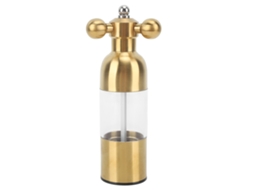 Moedor de Pimenta AQUAFORGE profissional, recarregável, rotor de cerâmica, ajuste de moagem, dourado