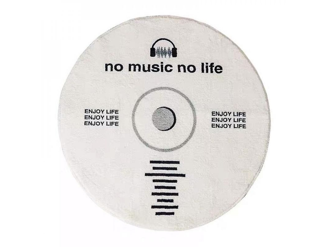 2026-tapete Redondo Em Forma De Cd Com Letras Nórdicas Para Sala E Quarto Xbw 60cm Branco