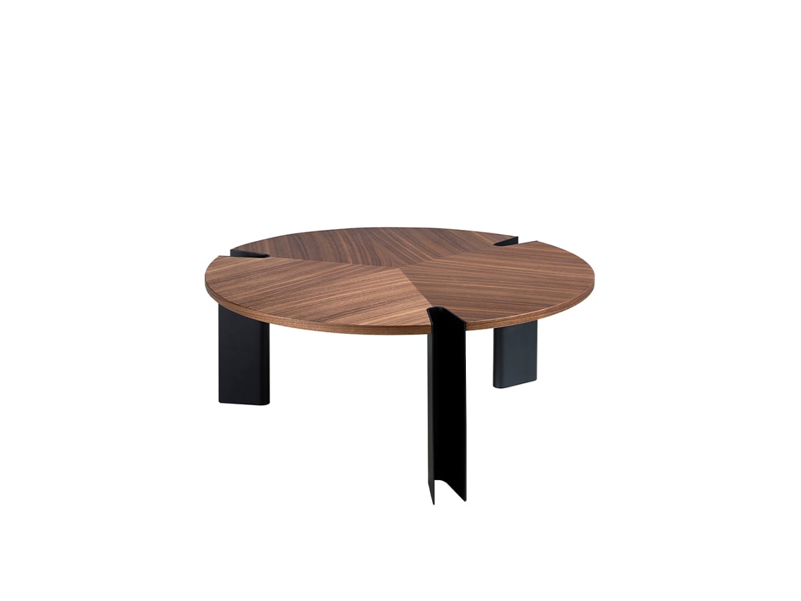 Mesa de Centro ANGEL CERDA (Ø 90 x 36 cm - Folheado de Noz - Nogueira)