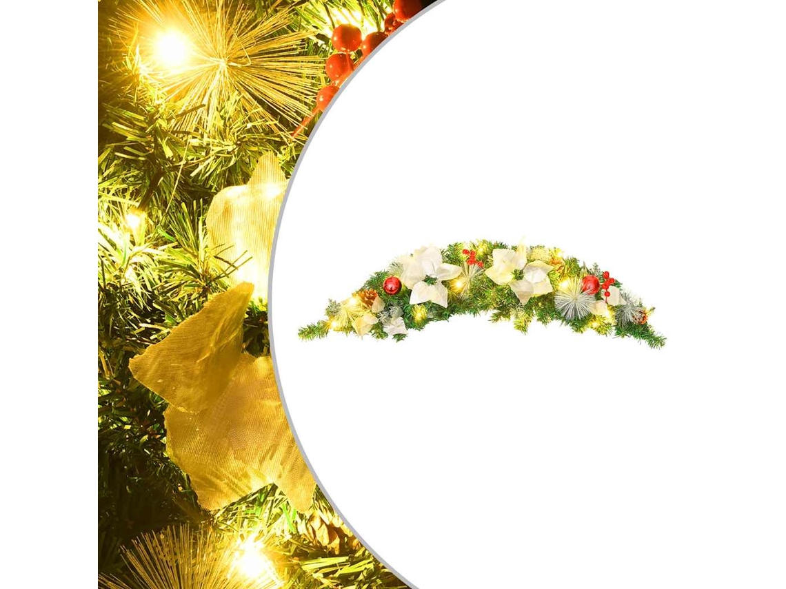 Vidaxl Grinalda De Natal Com Luzes Led 90 Cm Pvc Verde