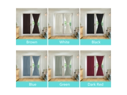 Cortinas de Porta Francesa 2 Painéis Bloqueio de Luz 25x72 Polegadas