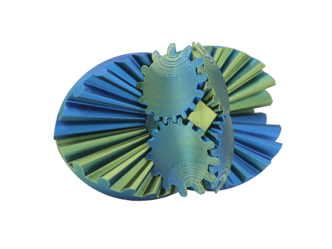 Primerox bola de Engrenagem 3d Impressa para Aliviar Estresse Anxiety Relaxamento Azul Verde