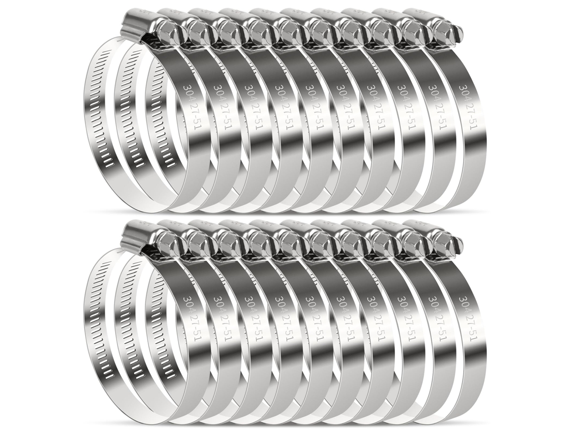 Conjunto De 20 Abraçadeiras De Aço Inox 304 Ajustáveis Para Tubos 18 32mm,pinças E Grampos Para Mangueiras De Água Btforus