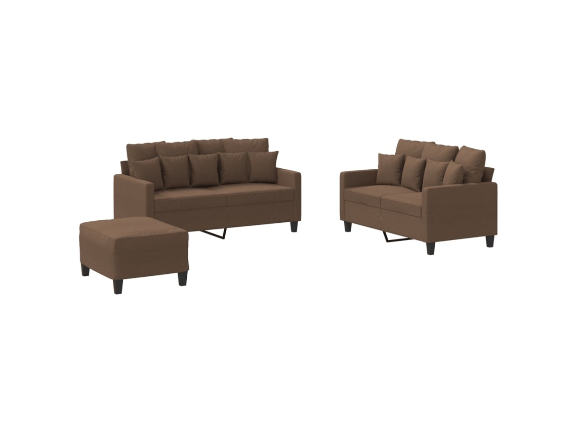 Sofa Set, Sofa Sets Vidaxl Marrom Tecido (n/a)