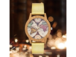 Reloj De Pulsera Analógico De Cuarzo Con Correa De Malla Simple Casual Zhoulianfa (oro)