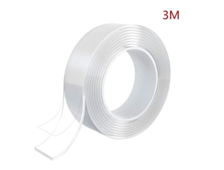 Fita Adesiva Dupla Face Mtevotx Fita Nano Transparente 30mm X 3m Lavável Multiuso
