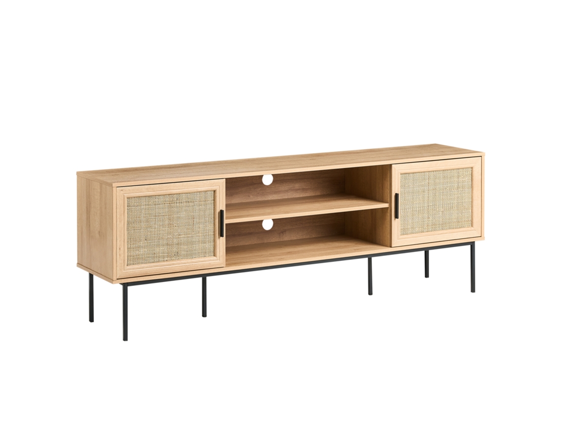Móvel De Tv Pasco Rattan Castanho Claro