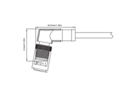 Laxiscreed Cabo Conector M12 De 4 Pinos, Resistente À Água E Protegido